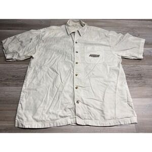 Vintage Pittsburgh Penguins Button Up Casual Shirt White Mens Sz L Lee Sport NHL